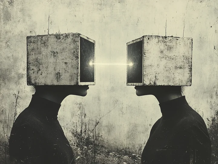 Two gazes · a line of light